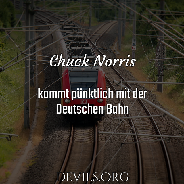 Chuck Norris

kommt pünktlich mit der
Deutschen Bahn